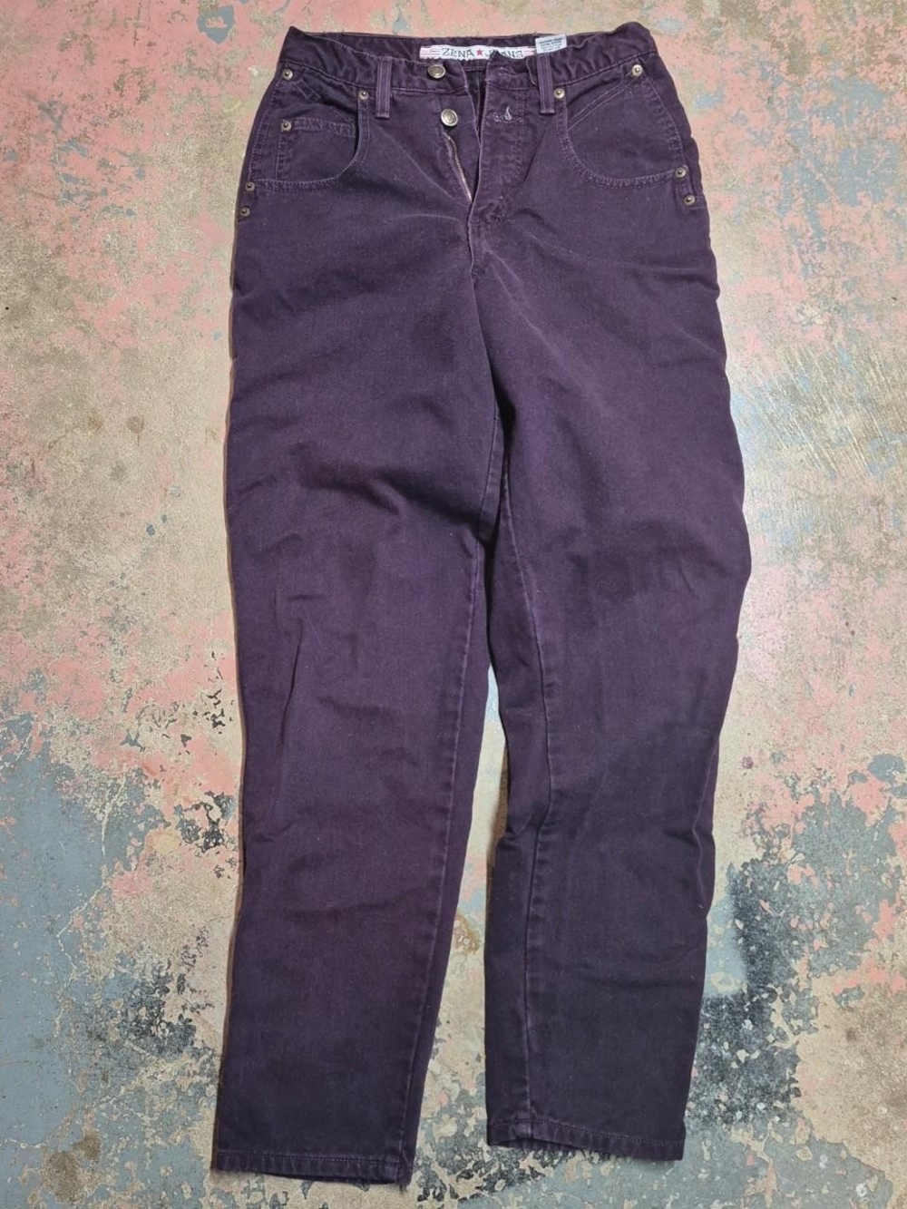 Zena Women's Straight Leg Jeans in Deep Plum